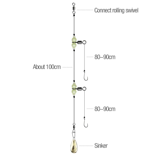 10PCS Luminous Rolling Swivel Connector Set