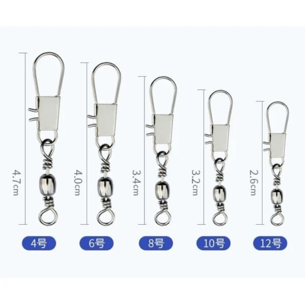 77fab849ab842ee98d4137aaa10d54fb 30PCS Fishing Swivel Snap Connector Set